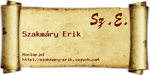 Szakmáry Erik névjegykártya
